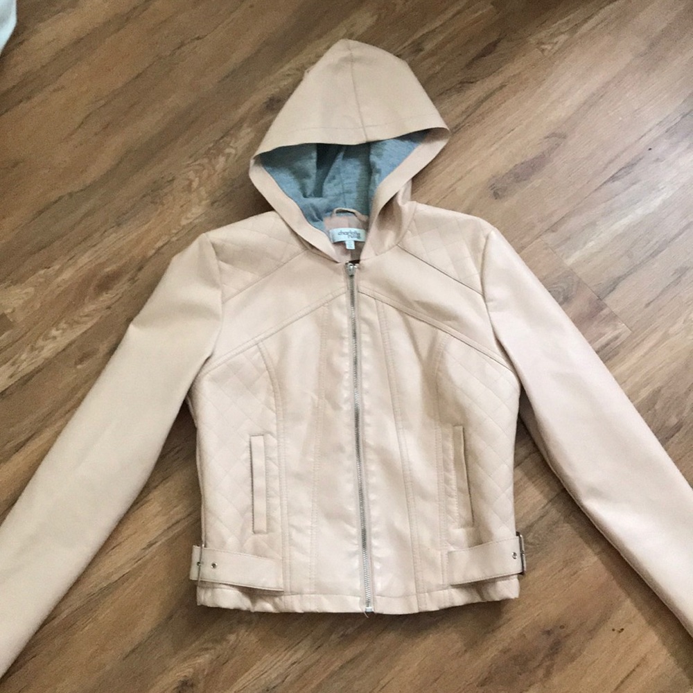 Nude Pink Leather Jacket